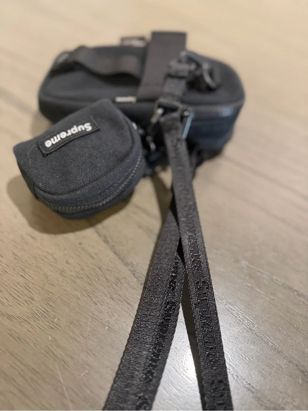 SUPREME Black Crossbody Bag w/ Mini Pouch